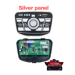 Silver music panel for ride-on jeep with LED and sound