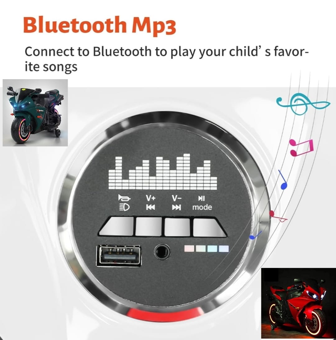 Rideon Round Music Player – Bluetooth & USB MP3 Panel for Kids Rideon Cars and Bikes